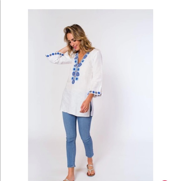 SULU COLLECTION “RITA” LINEN TUNIC - Picture 2 of 6